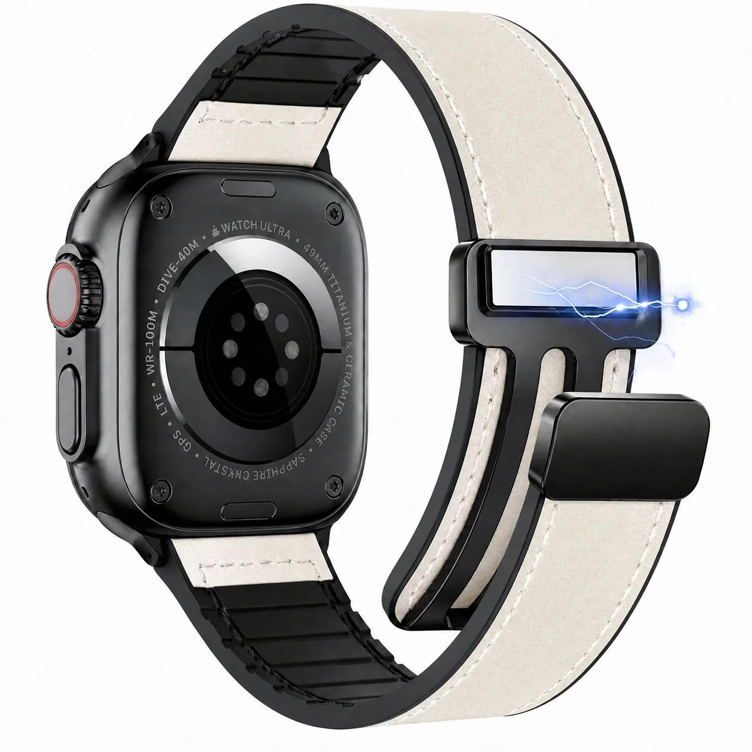 Apple Watch bandje Lennox - leer - wit