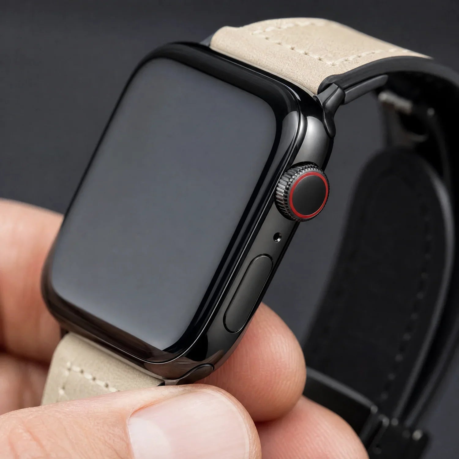 Apple Watch bandje Lennox - leer - wit