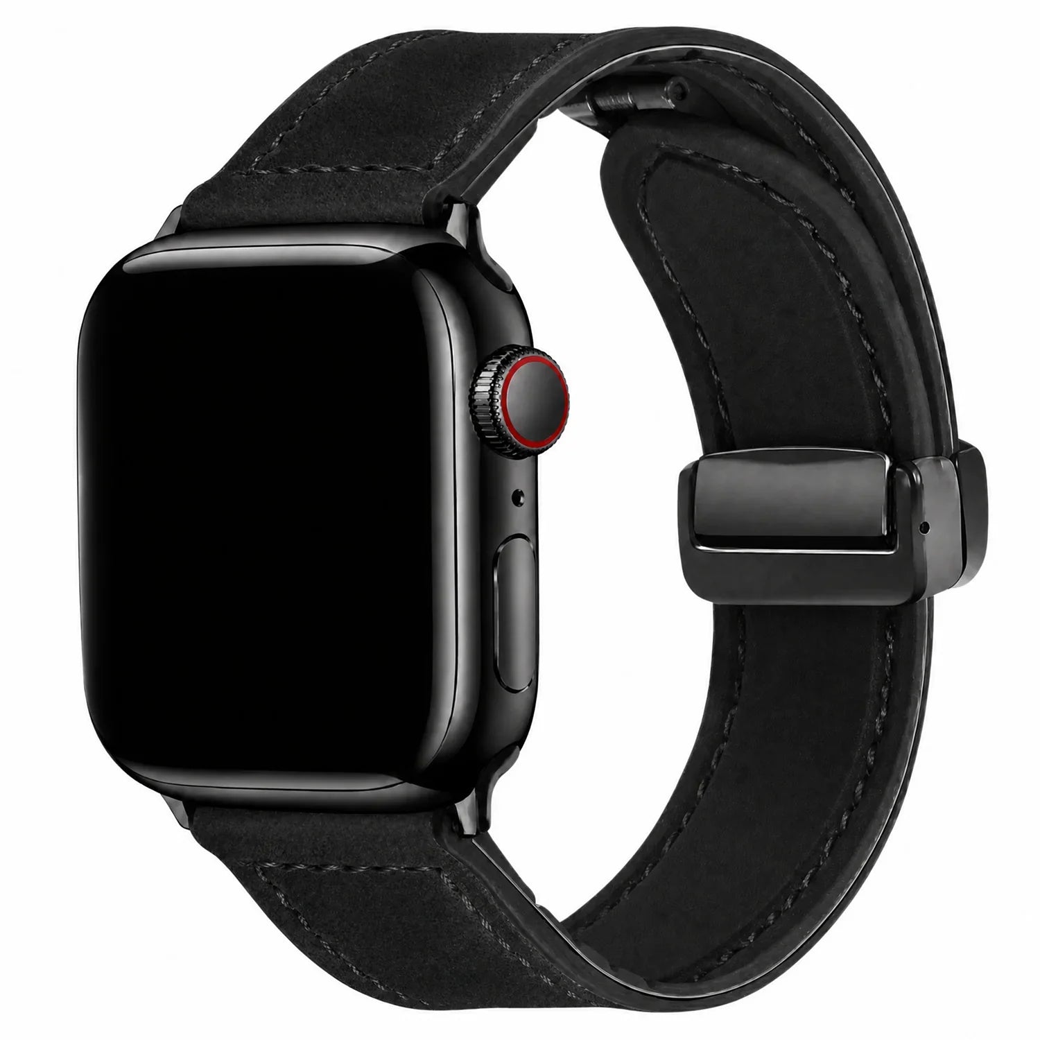 Apple Watch bandje Lennox - leer - zwart