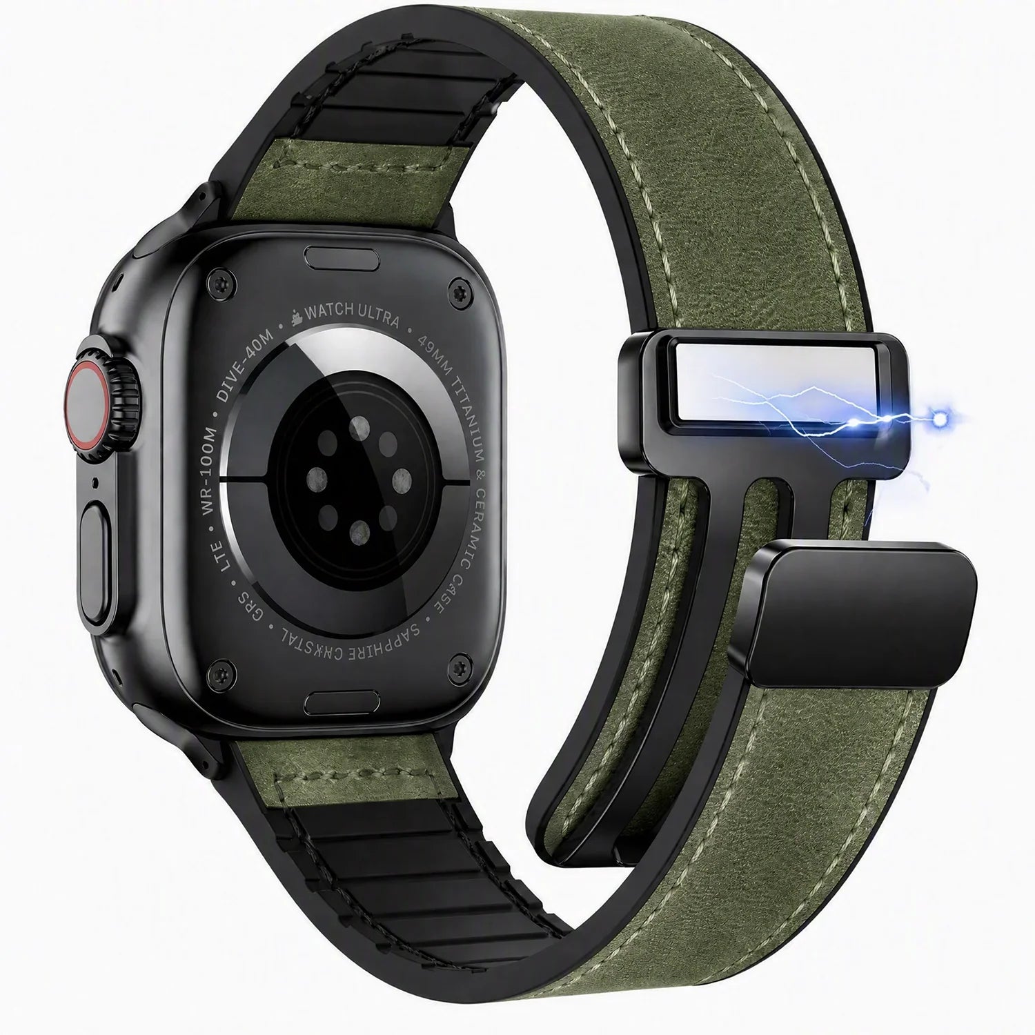 Apple Watch bandje Lennox - leer - groen