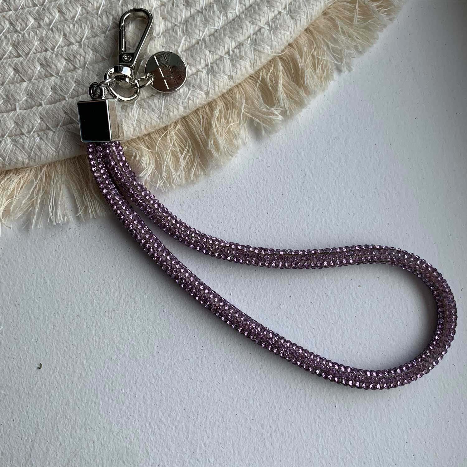 Telefoonkoord Diamond - paars - zilver