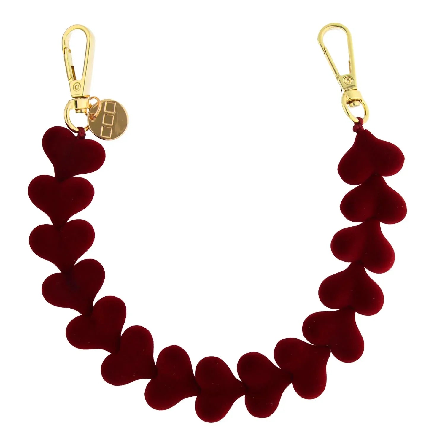 Telefoonkoord Fluwee - bordeaux rood - goud