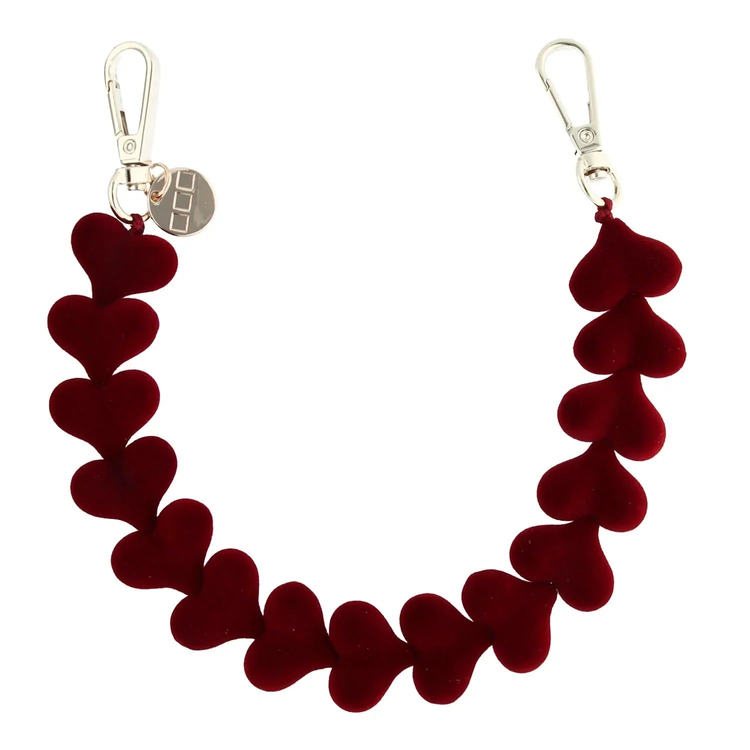Telefoonkoord Fluwee - bordeaux rood - zilver