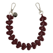 Telefoonkoord Heart - burgundy - zilver