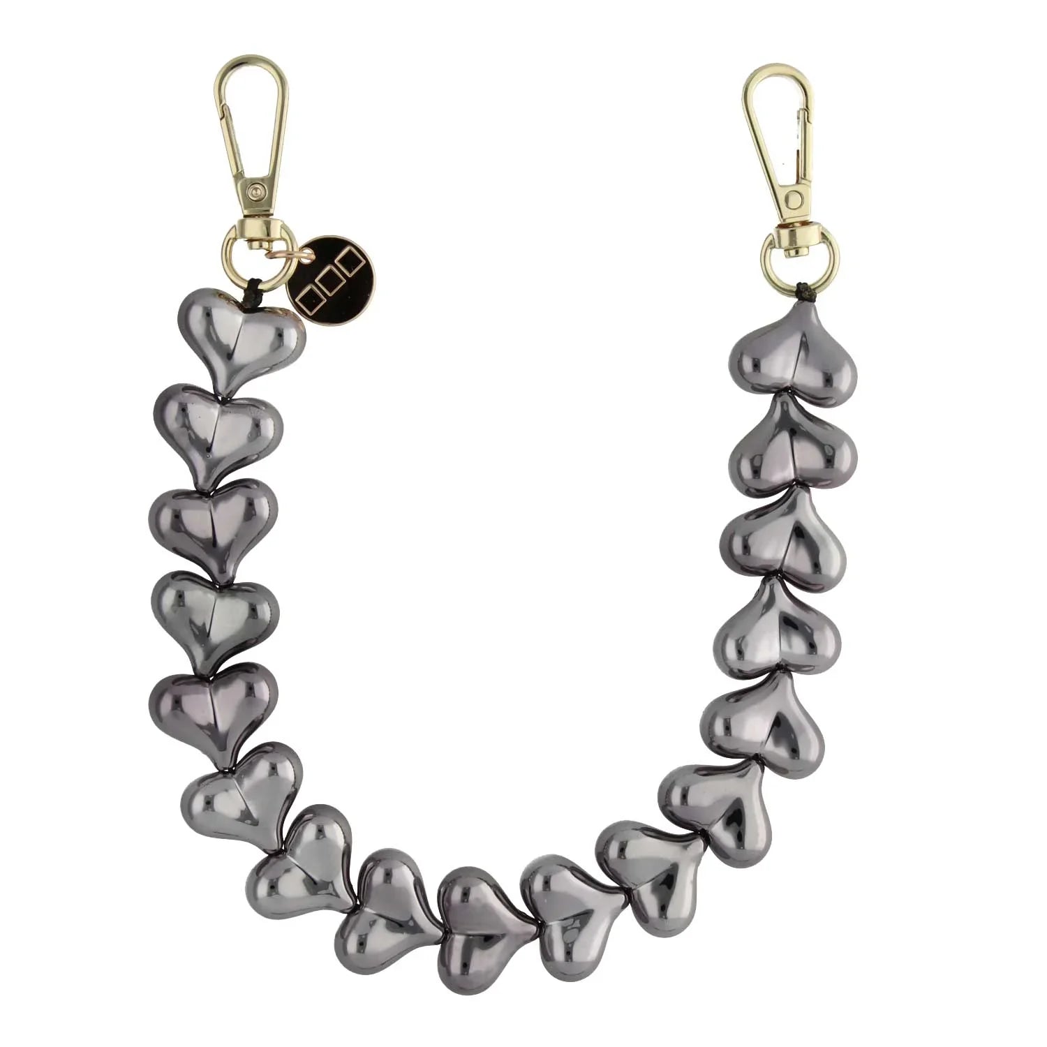 Telefoonkoord Heart - chrome zwart - goud