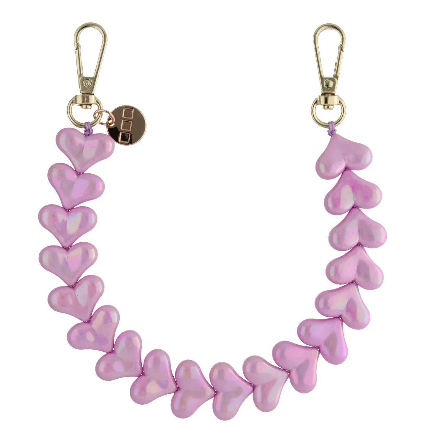 Telefoonkoord Heart - lila - goud