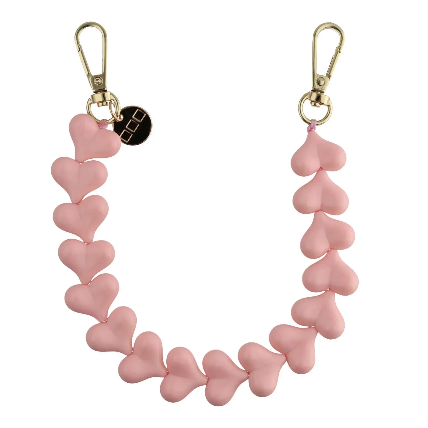 Telefoonkoord Heart - effen roze - goud