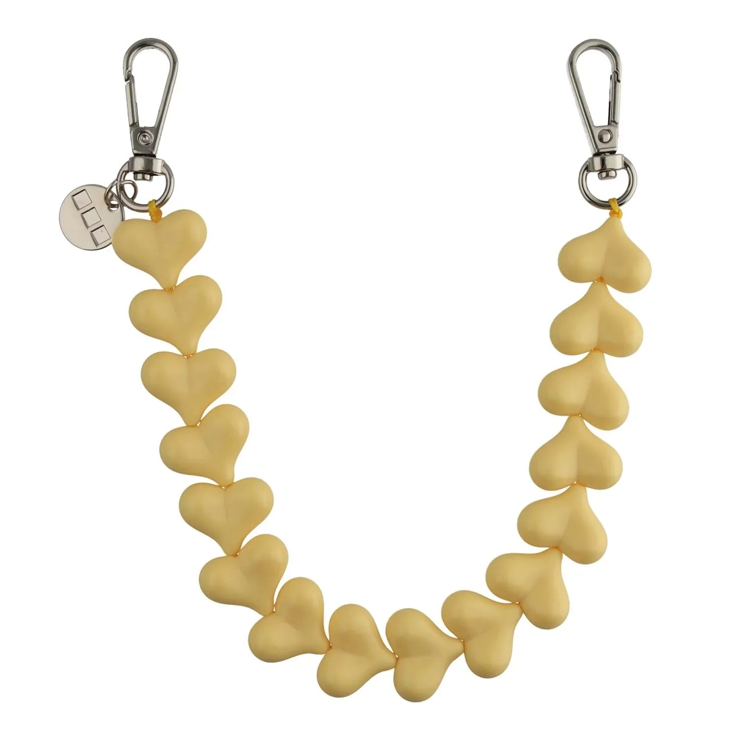 Telefoonkoord Heart - botergeel - zilver