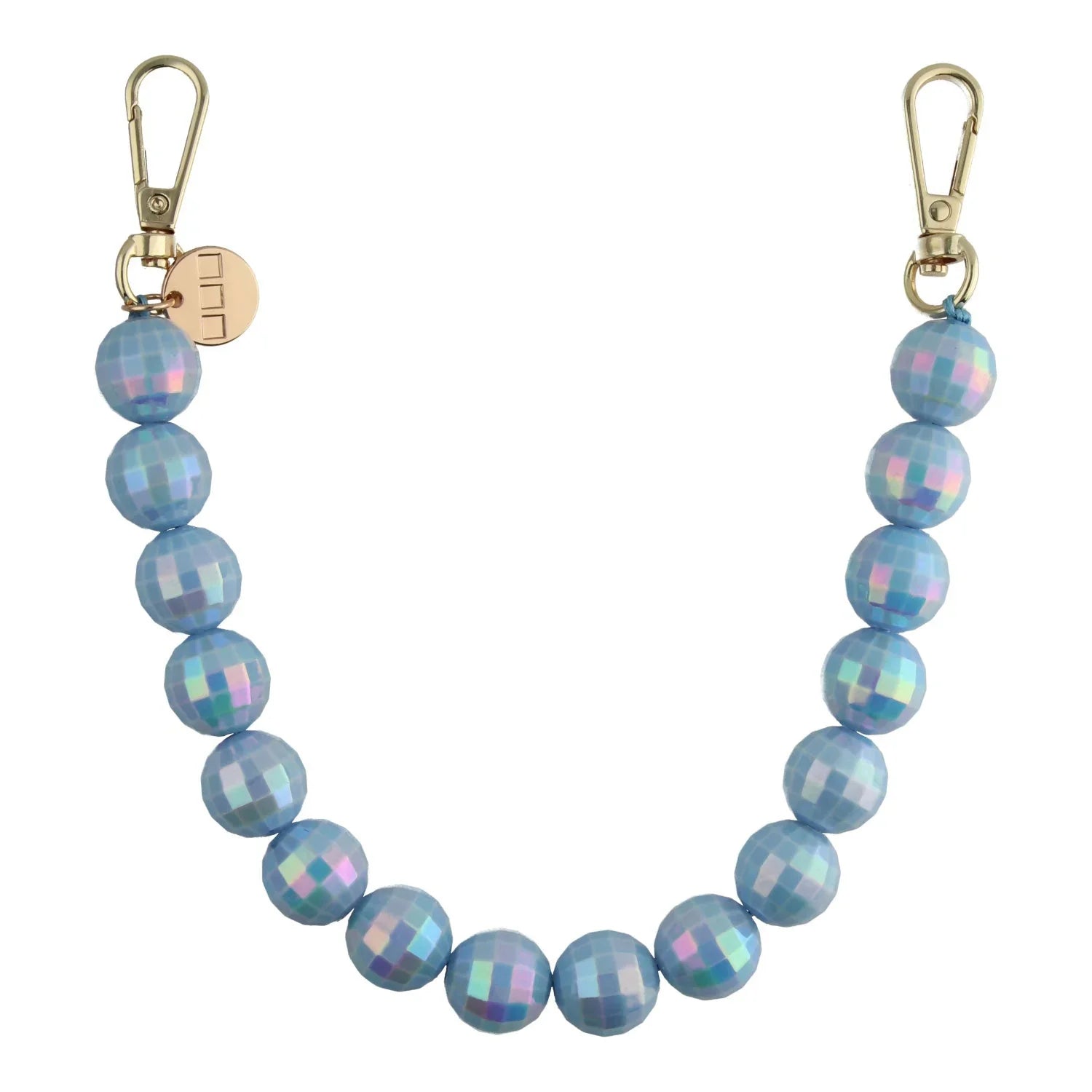Telefoonkoord disco - blauw - goud