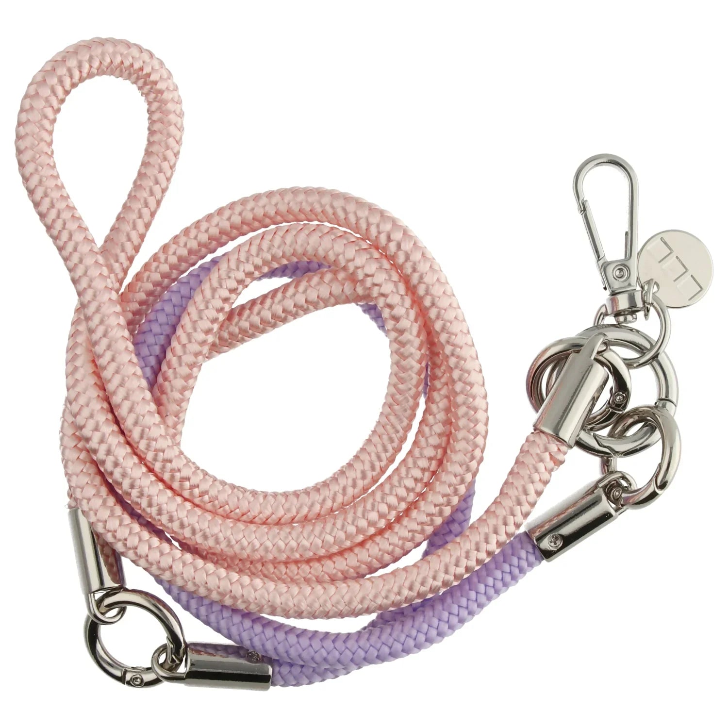 Telefoonkoord Flexicord - rose paars - zilver