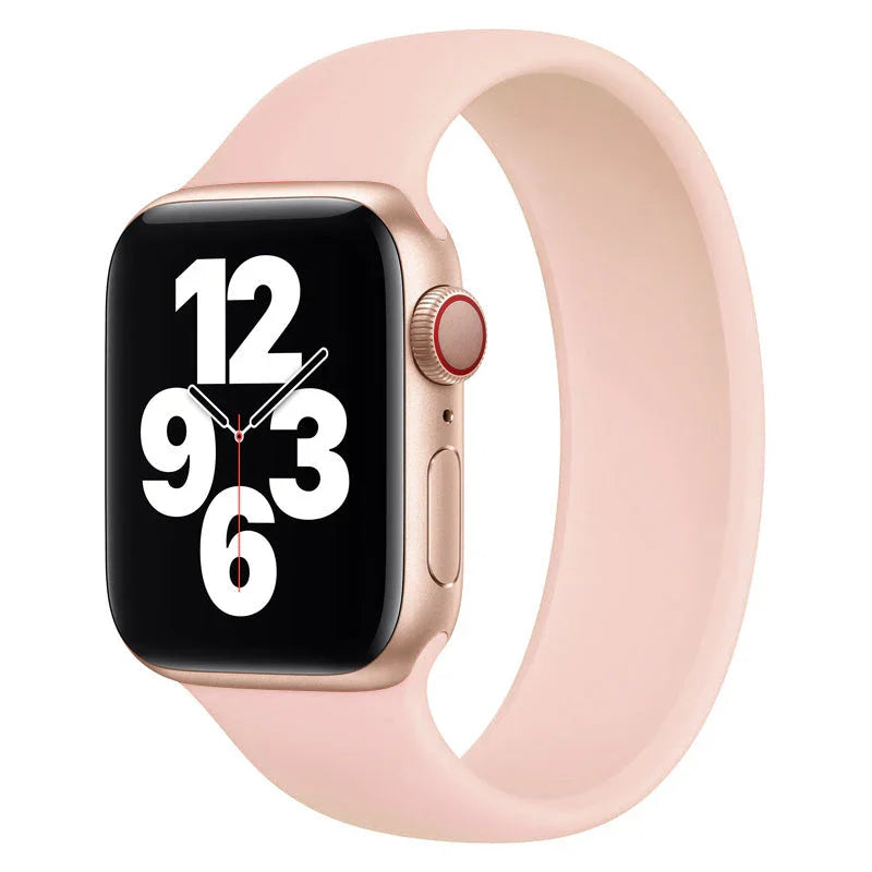 Apple Watch bandje - siliconen - solo loop - pink sand