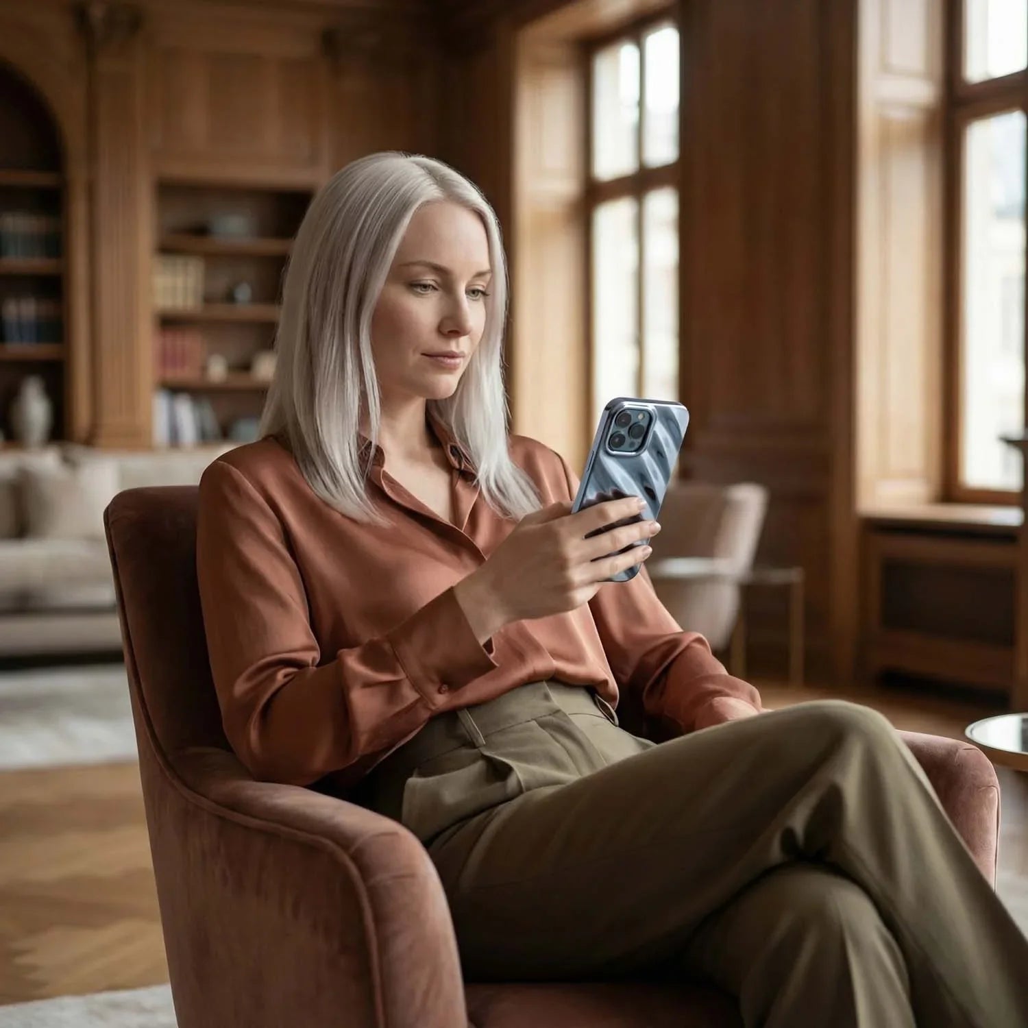 iPhone hoesje Lustra - blauw