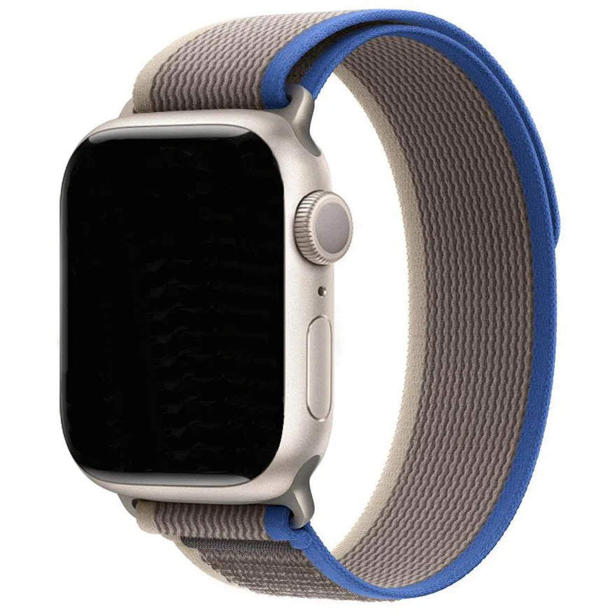 Apple Watch bandje Trail - nylon - blauw grijs