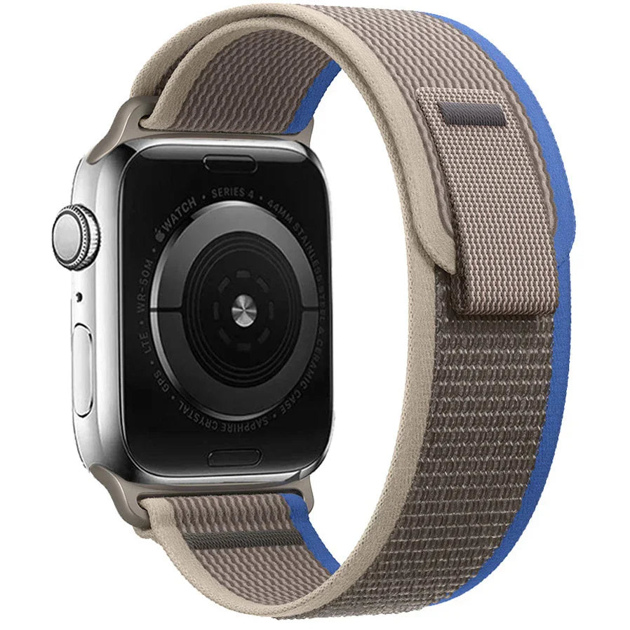 Apple Watch bandje Trail - nylon - blauw grijs