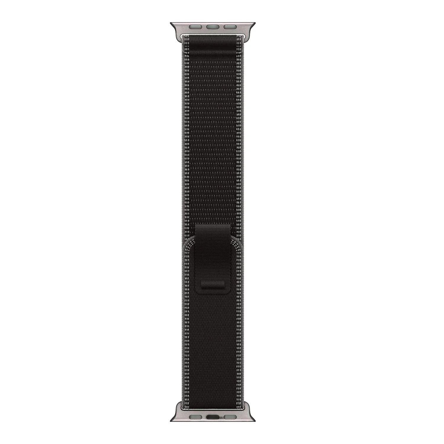 Apple Watch bandje Trail - nylon - zwart houtskool - zilver