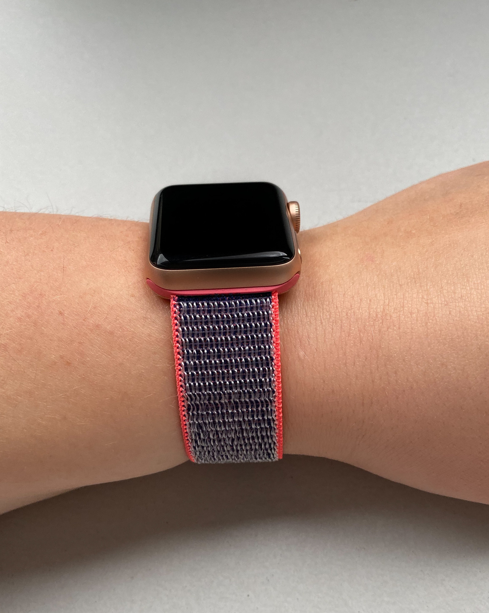 Apple Watch nylon geweven sport band  - electric roze