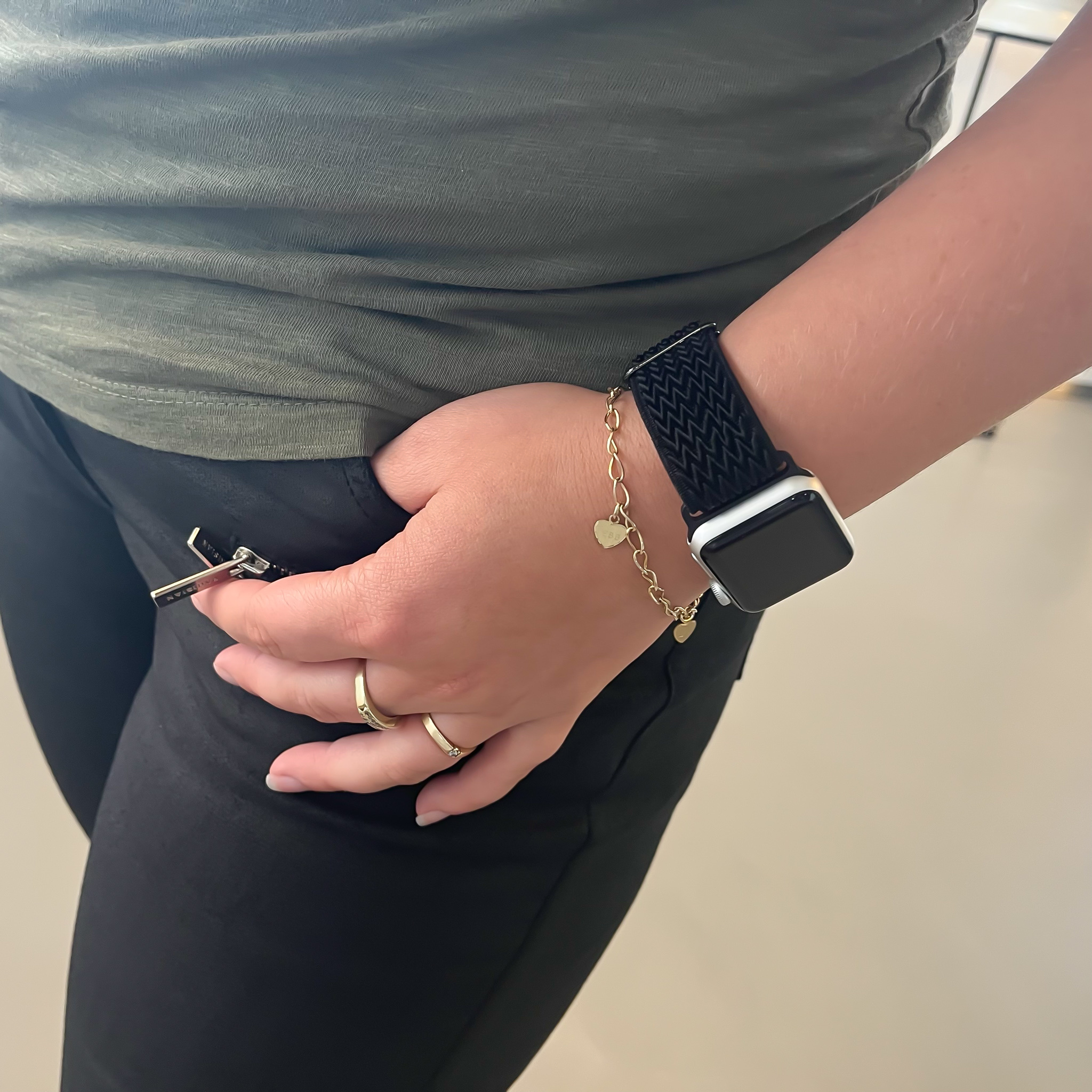Apple Watch nylon geweven solo band - zwart