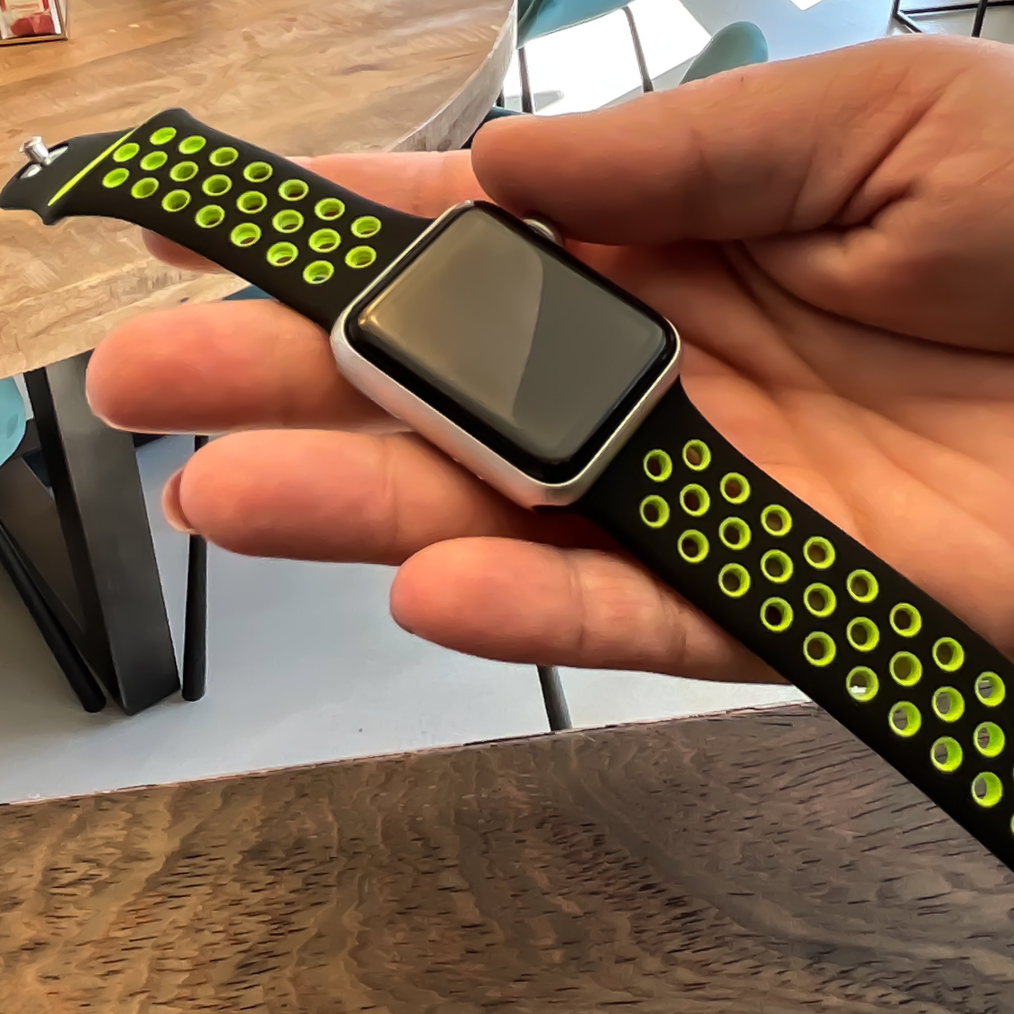 Apple Watch dubbel sport band - zwart groen