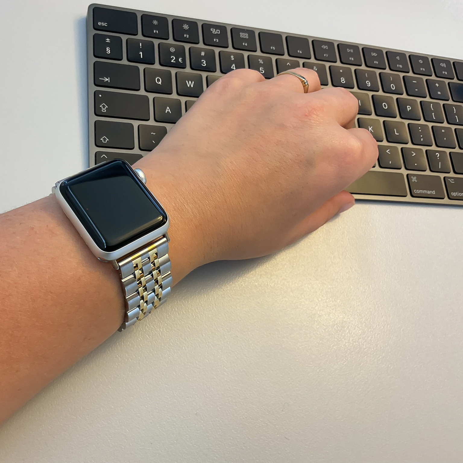 Apple Watch stalen rvs schakel band - zilver goud