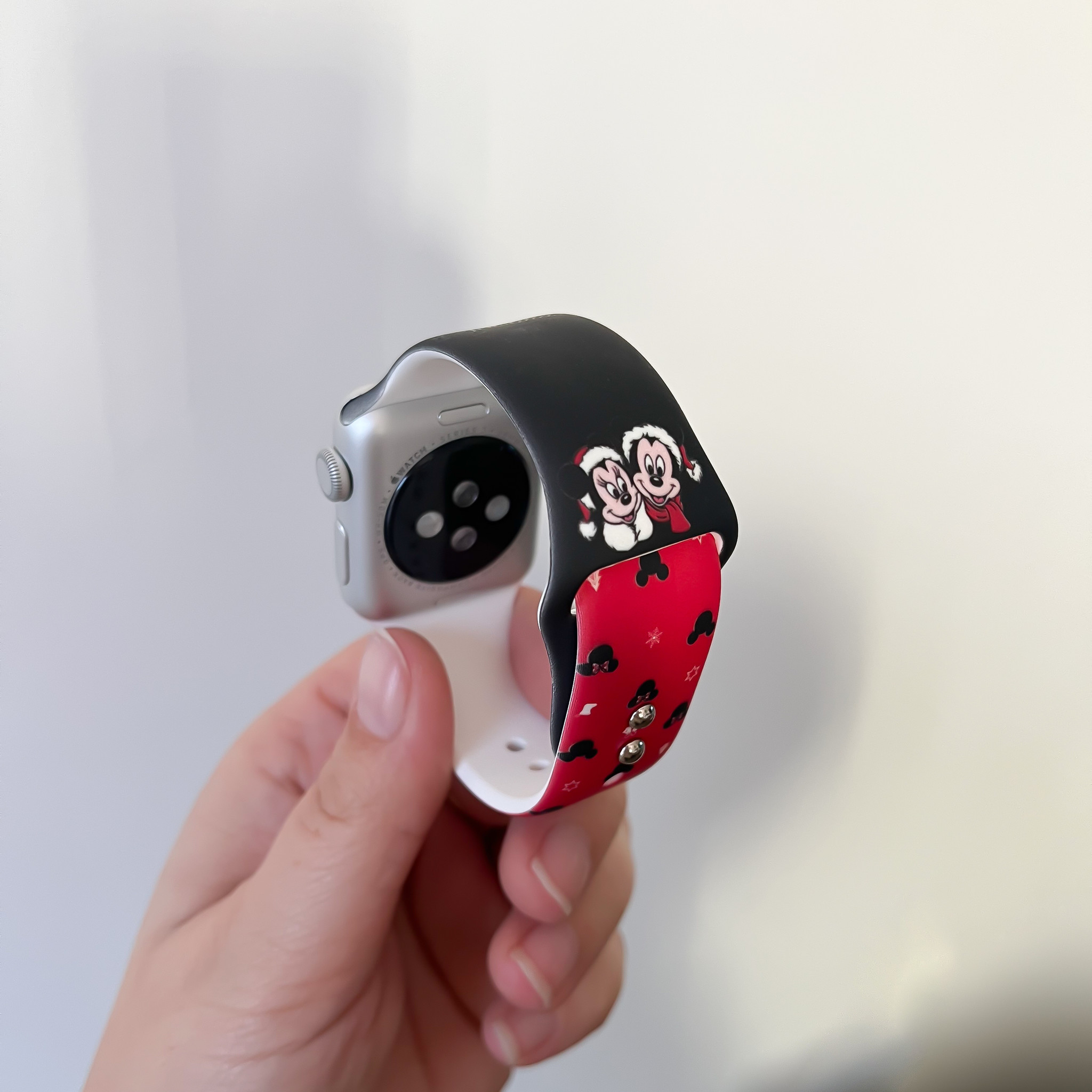 Apple Watch print sport band - kerst zwart rood