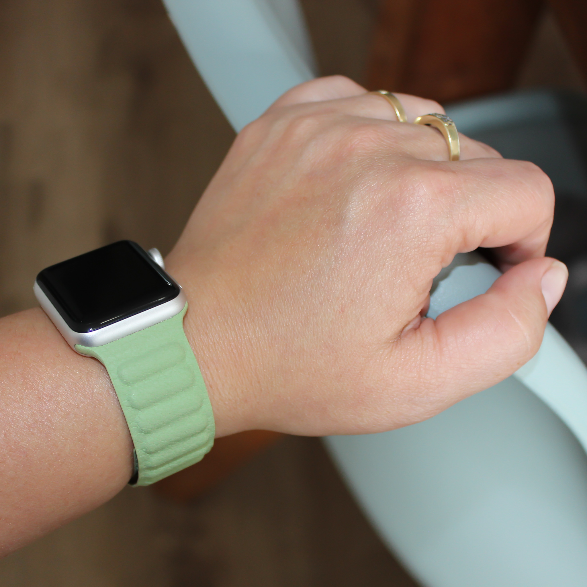 Apple Watch leren solo band - blauwgroen tint