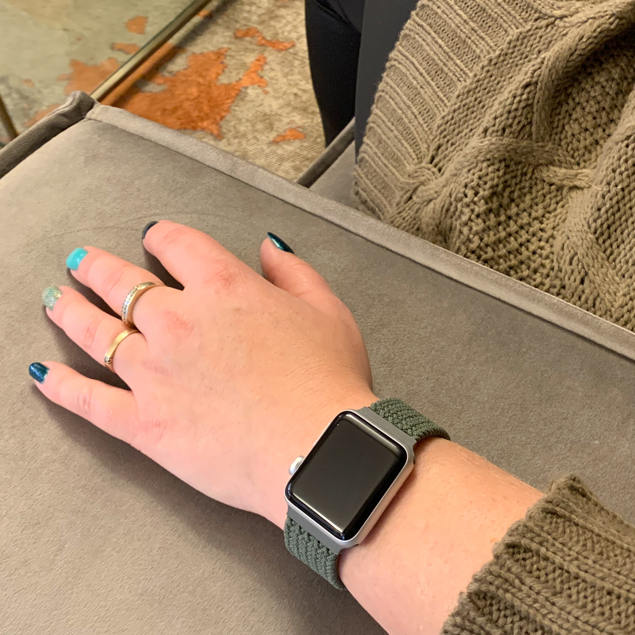 Apple Watch nylon gevlochten solo band - inverness groen