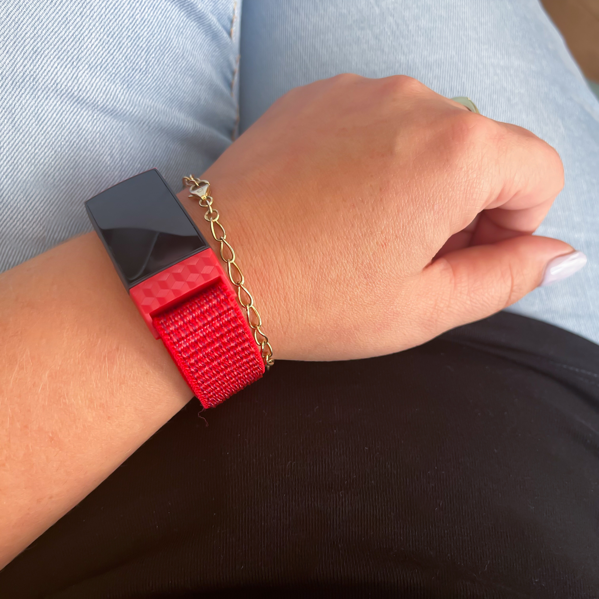 Fitbit Charge 3 & 4 nylon band - rood