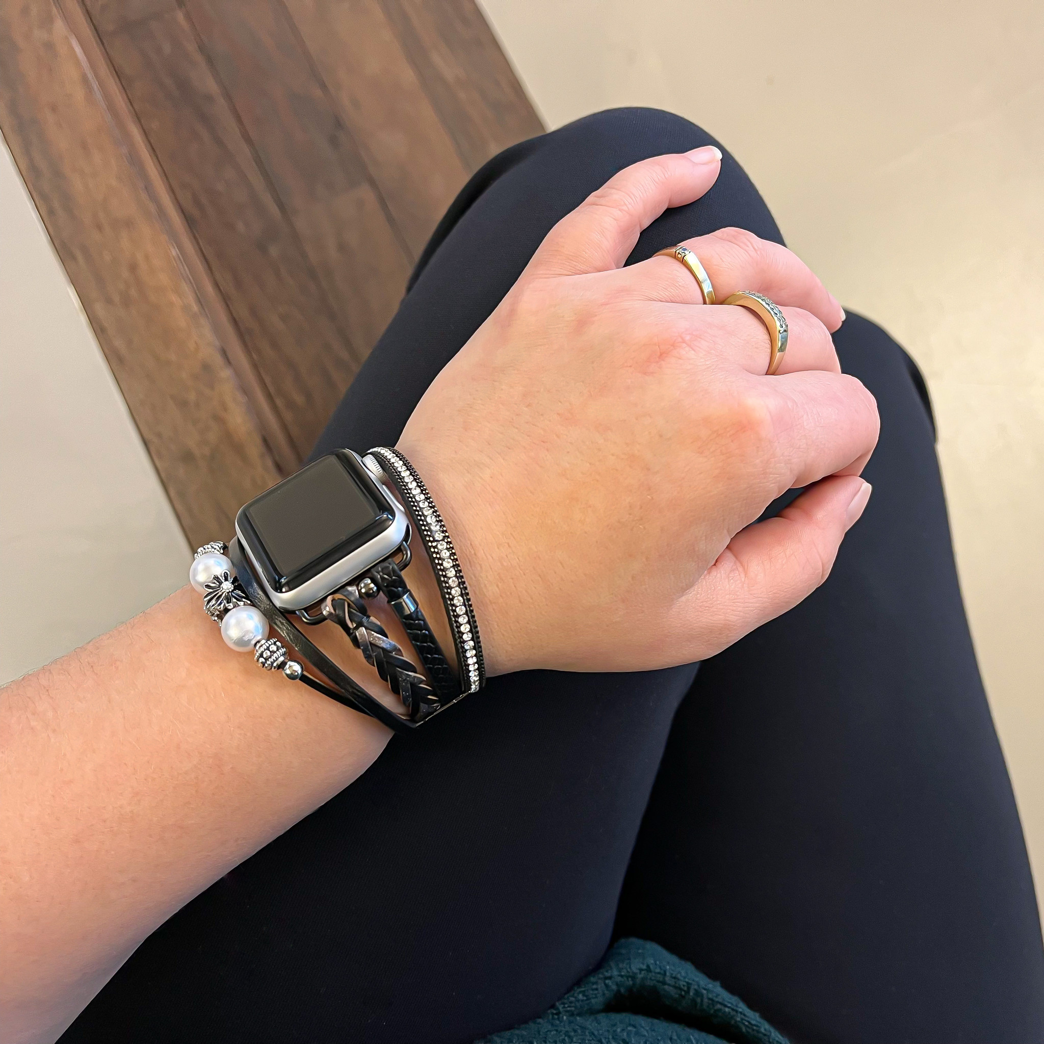 Apple Watch sieraden band - Liz zwart