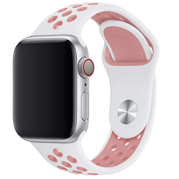 Apple Watch Dubbel Sport Band - Wit Roze