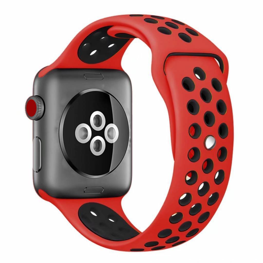 Apple Watch dubbel sport band - rood zwart