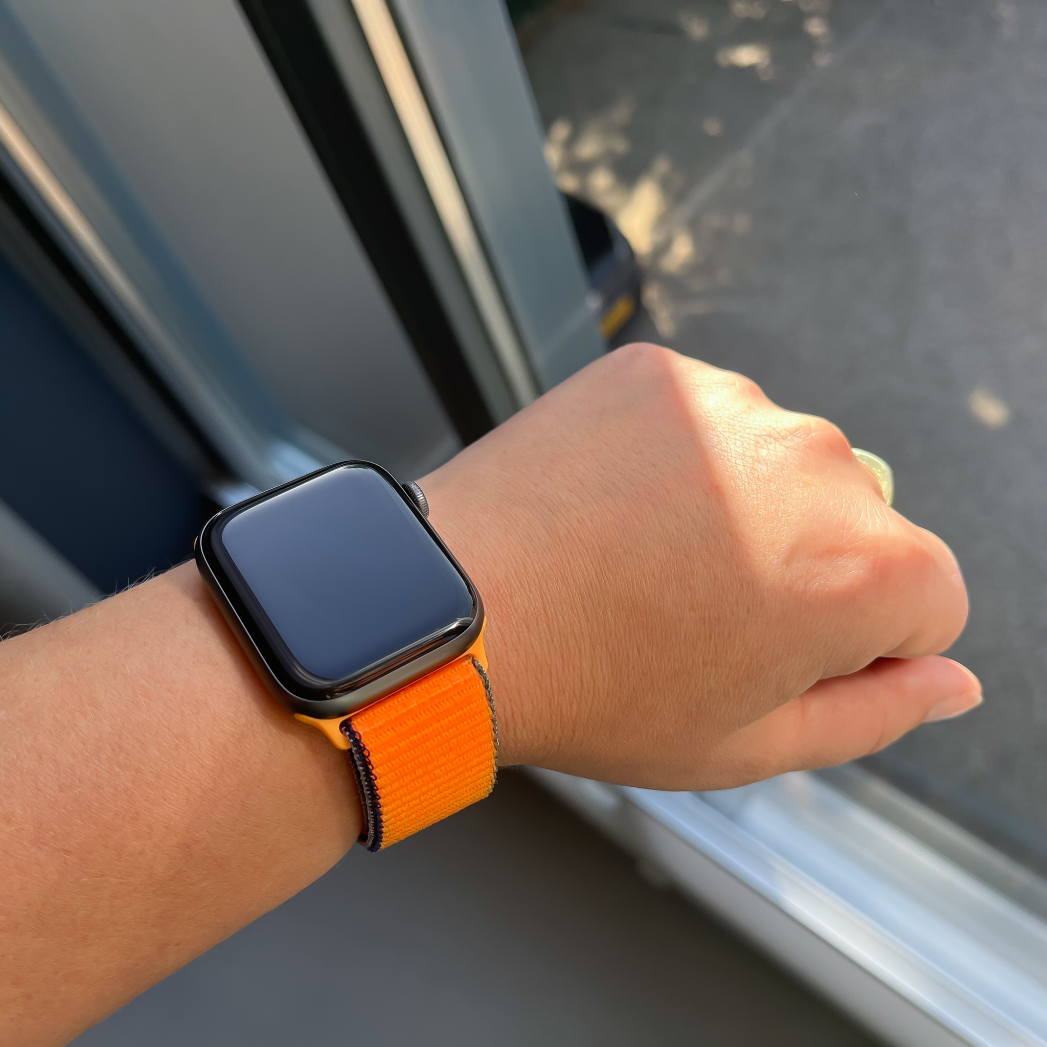 Apple Watch nylon geweven sport band  - kumquat