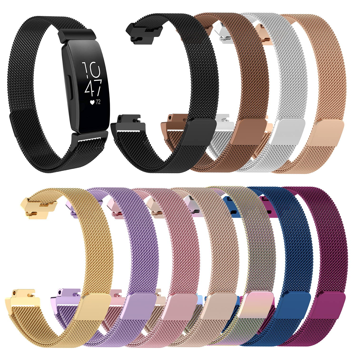 Fitbit Inspire milanese band - paars