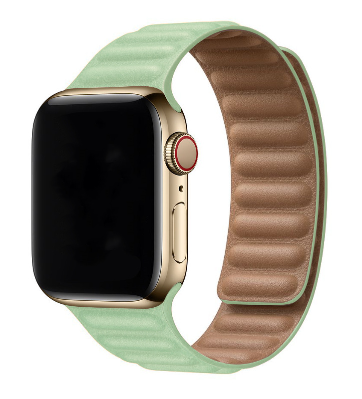 Apple Watch Leren Solo Band - Blauwgroen Tint