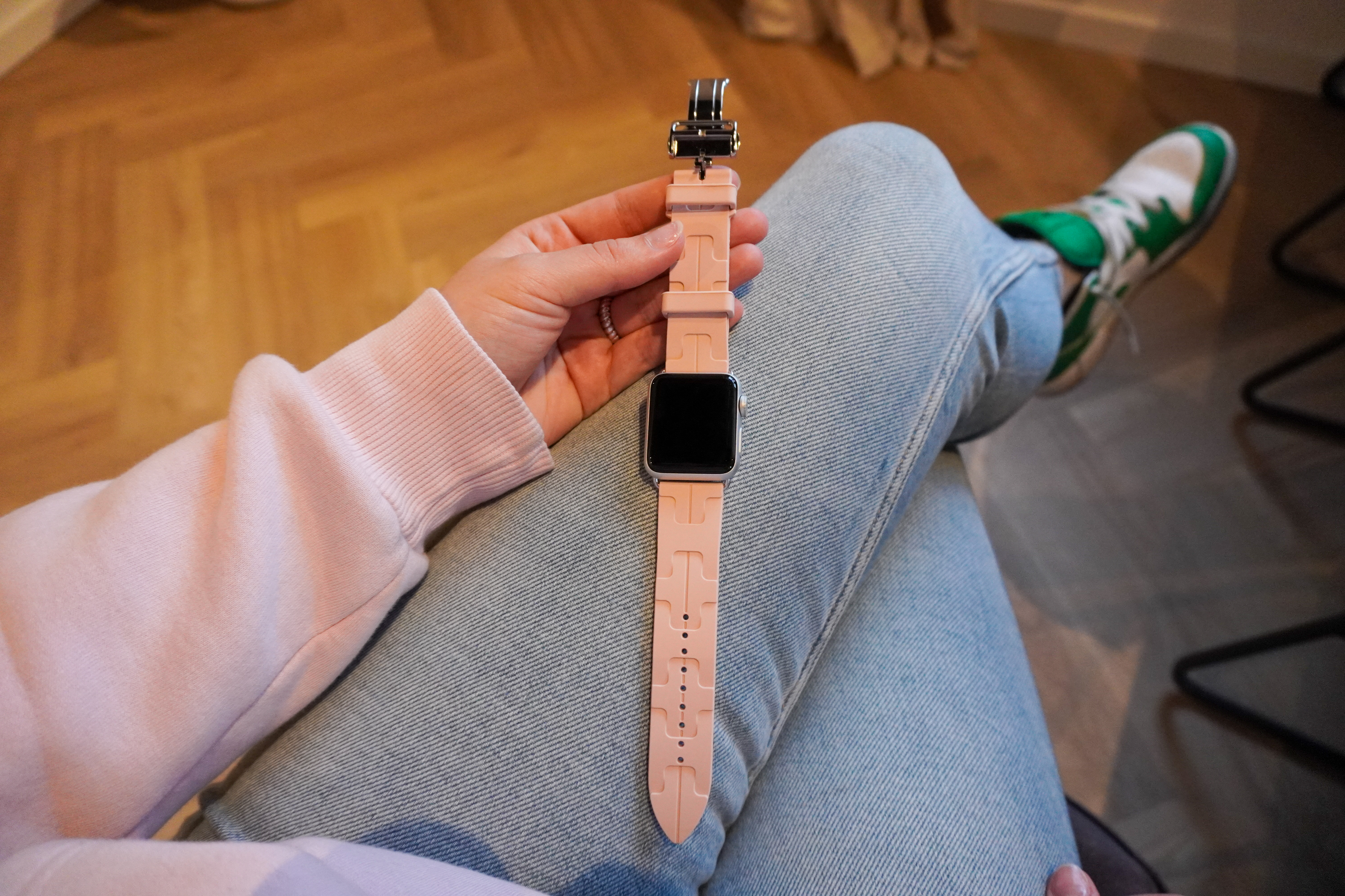 Apple Watch sport Hermès kilim single tour - pink sand