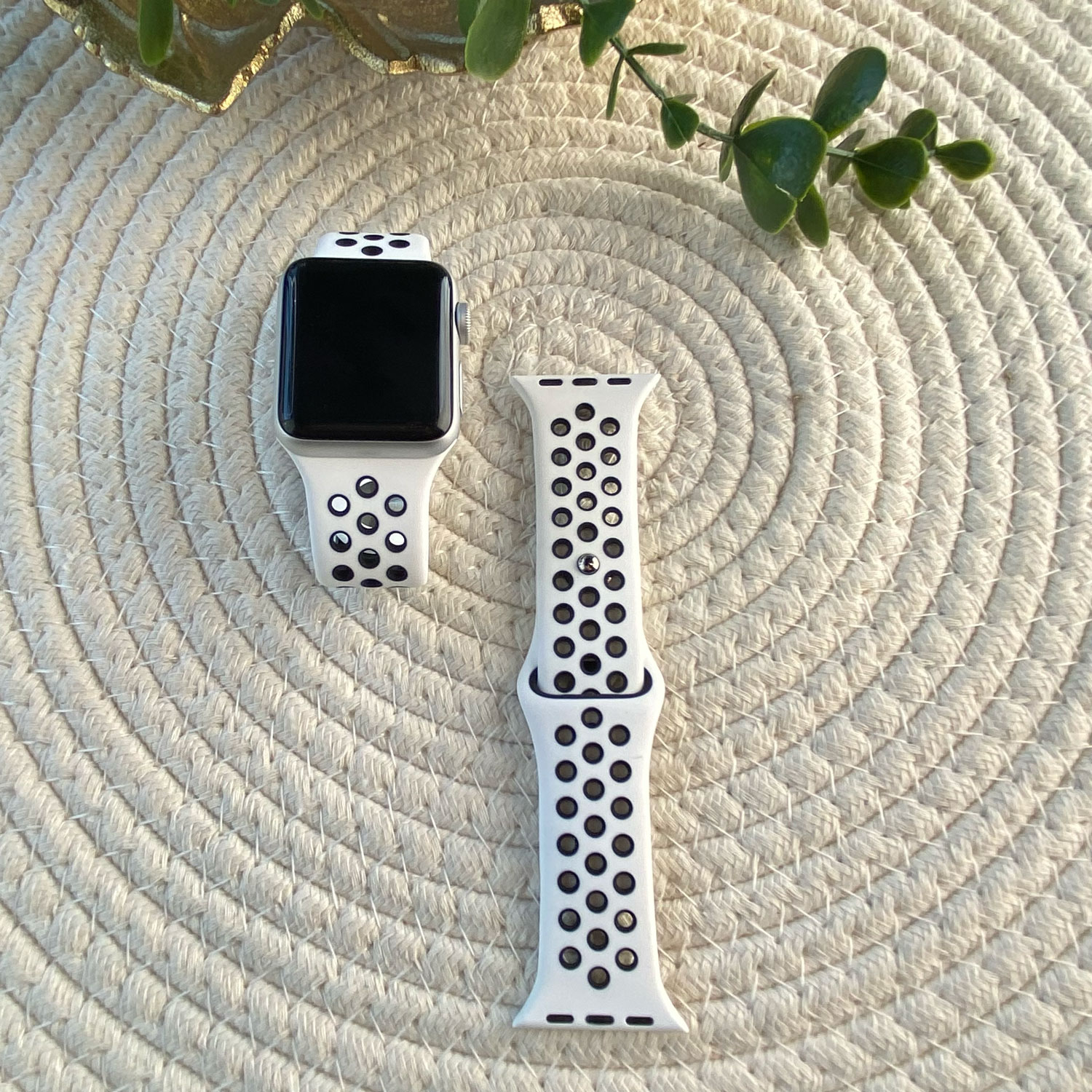 Apple Watch dubbel sport band - wit zwart