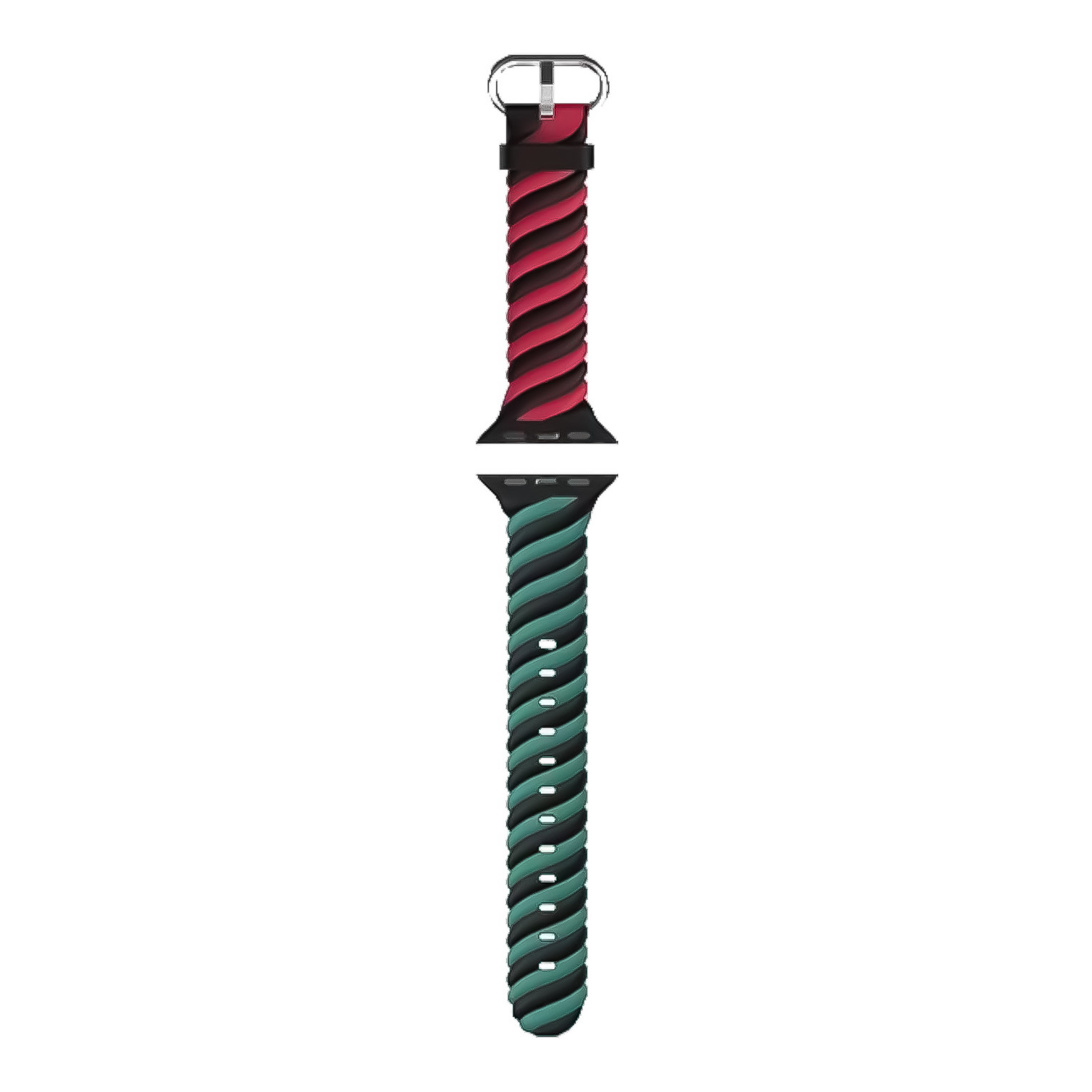 Apple Watch swirl sport band - zwart rood groen