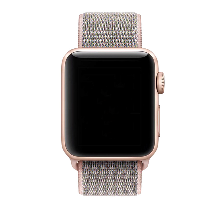 Apple Watch nylon geweven sport band  - pink sand