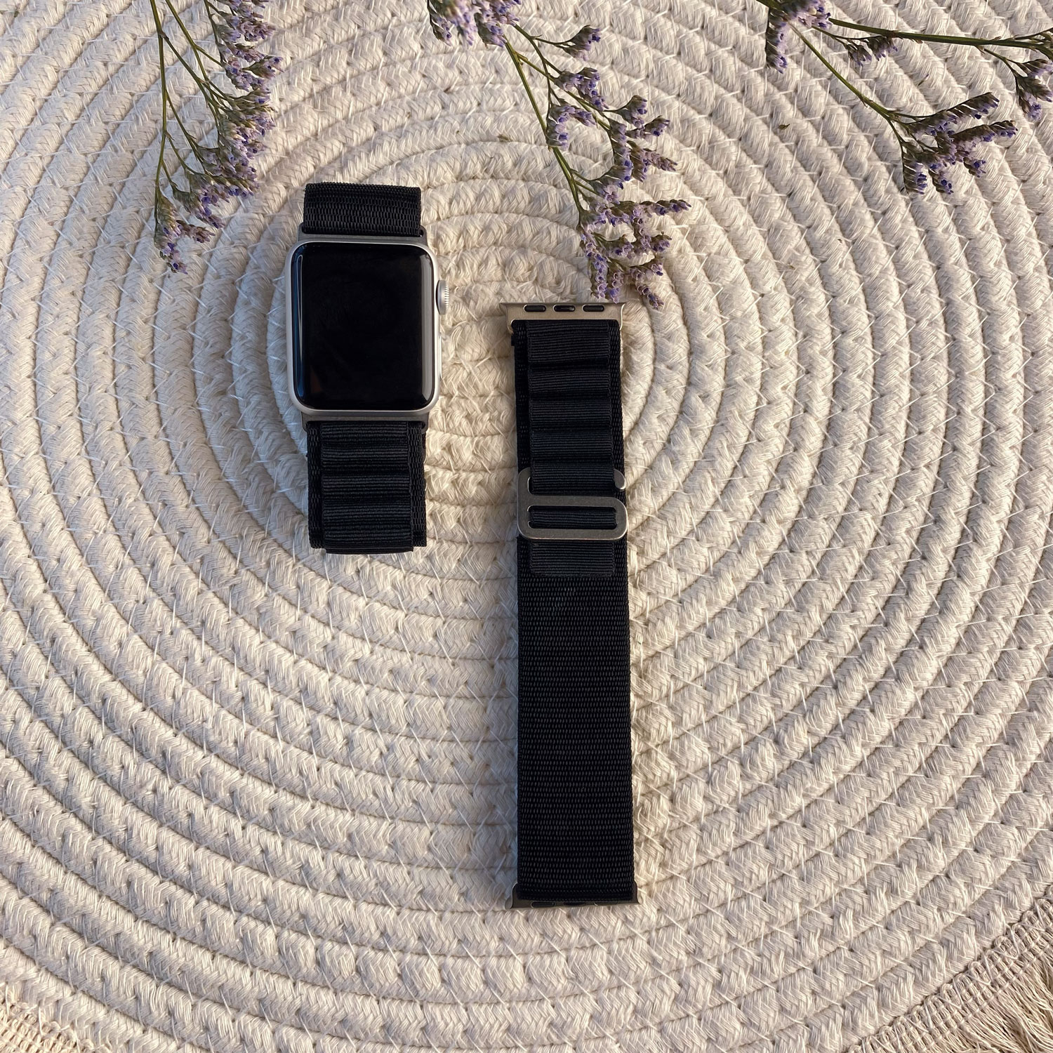 Apple Watch nylon alpine band - zwart