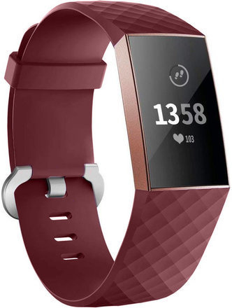 Fitbit Charge 3 & 4 sport wafel band - wijn rood