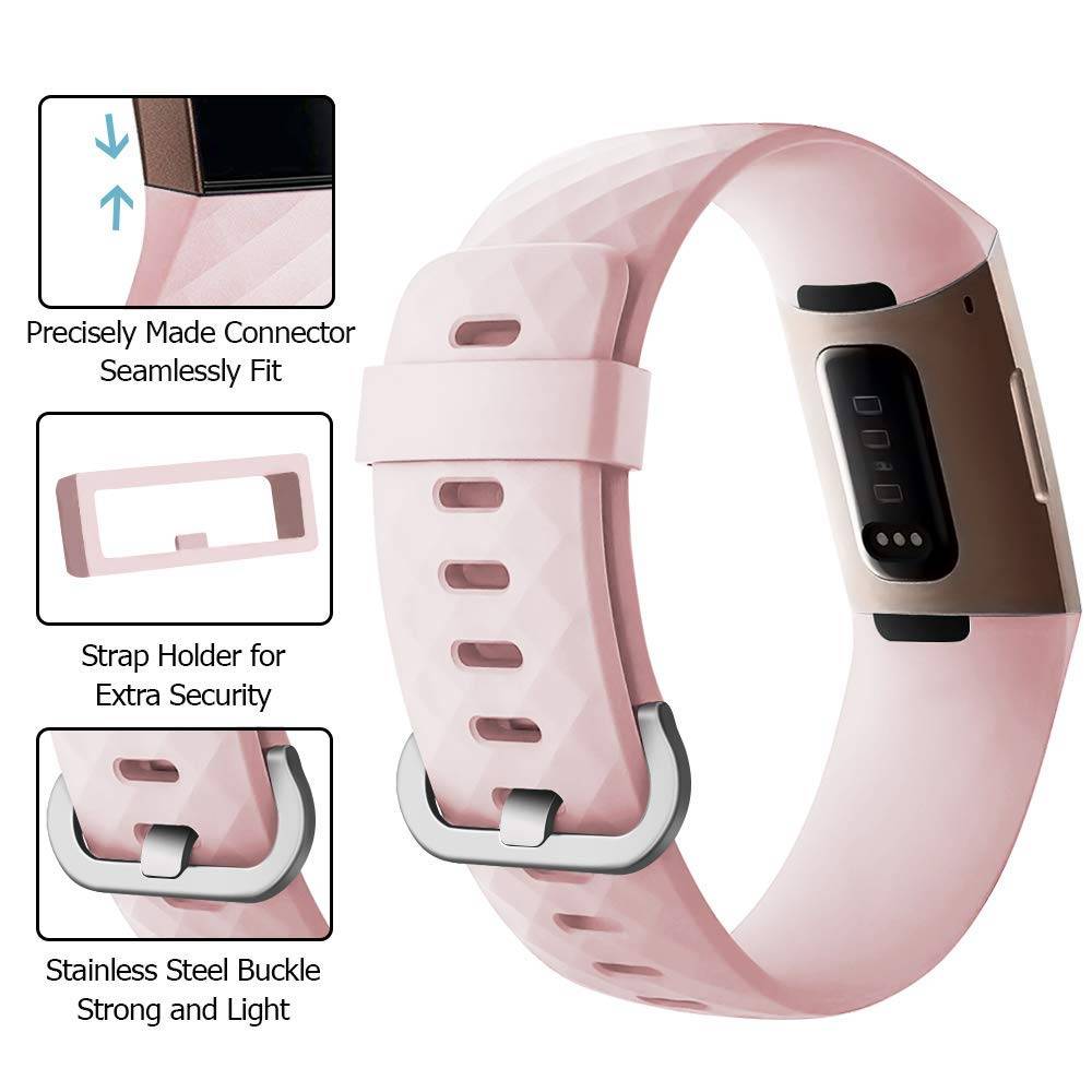 Fitbit Charge 3 & 4 sport wafel band - roze