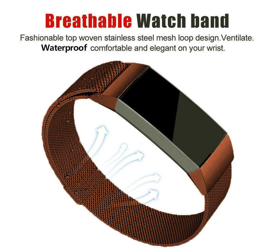 Fitbit Charge 3 & 4 milanese band - bruin
