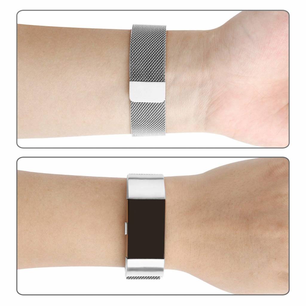 Fitbit Charge 2 milanese band - zilver