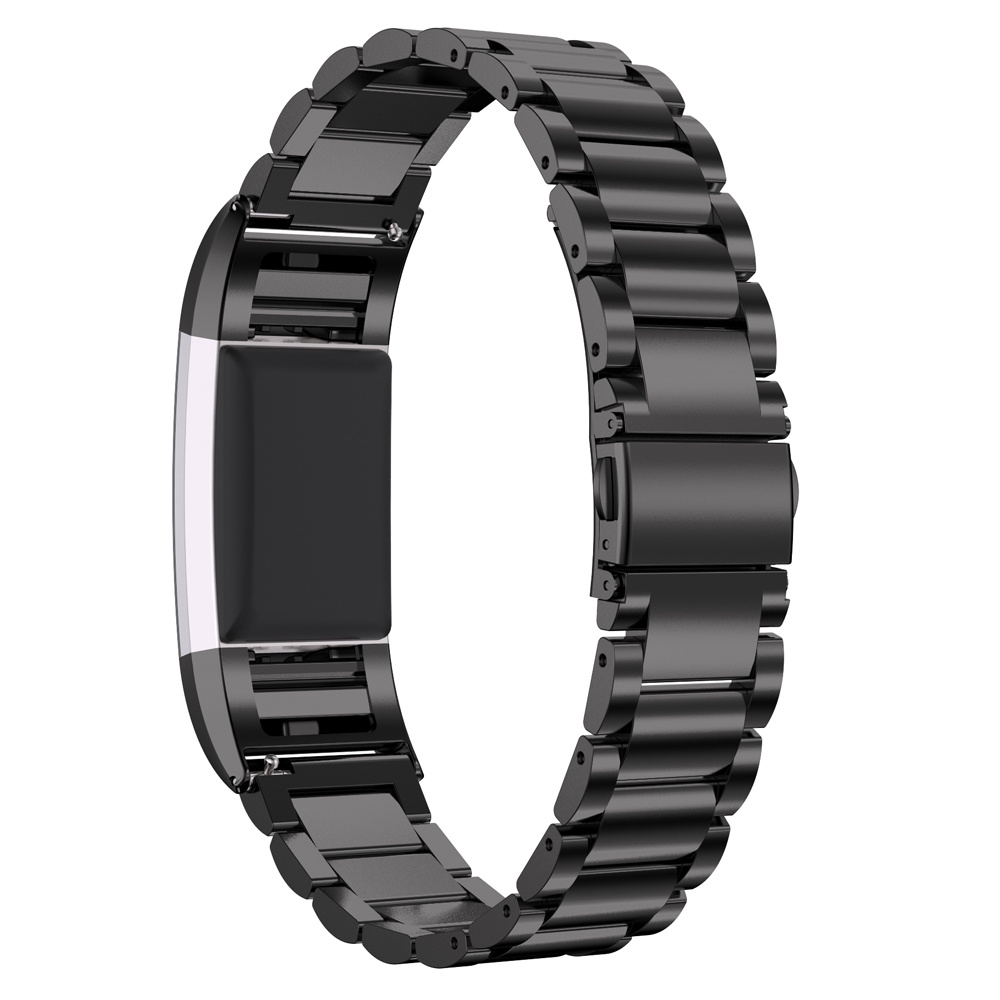 Fitbit Charge 2 kralen stalen schakel band - zwart