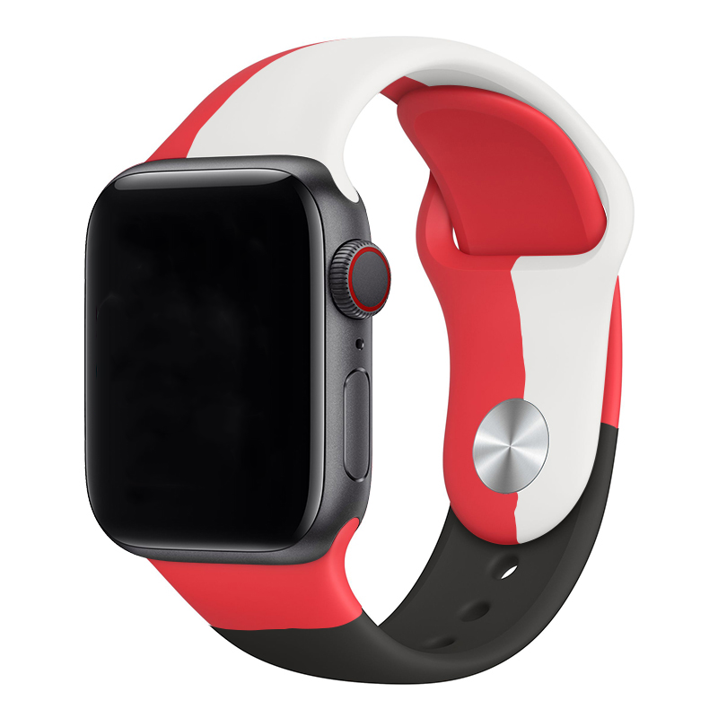 Apple Watch Sport Band Black Unity - Rood Wit