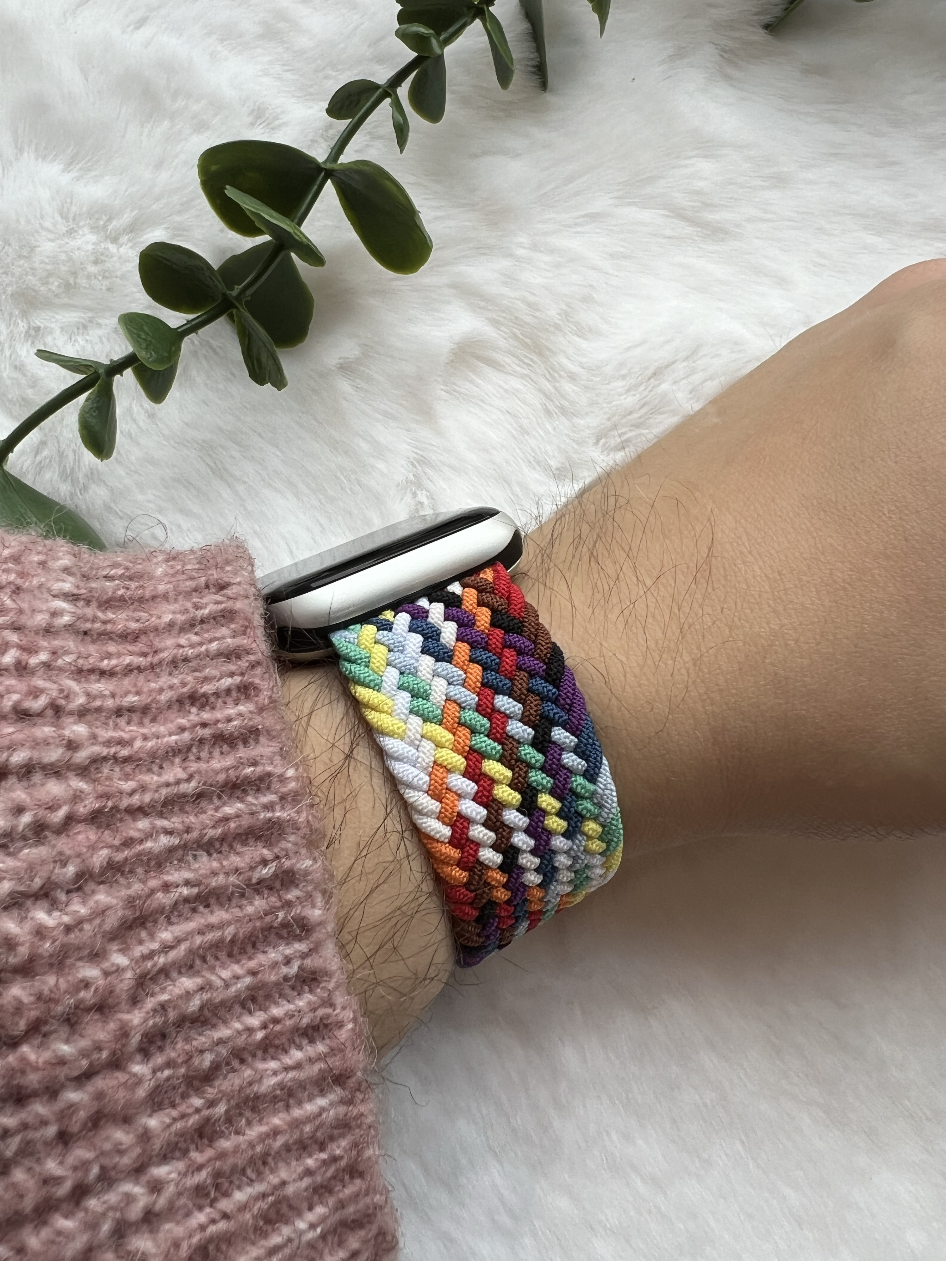 Apple Watch nylon gevlochten solo band - kleurrijk fel