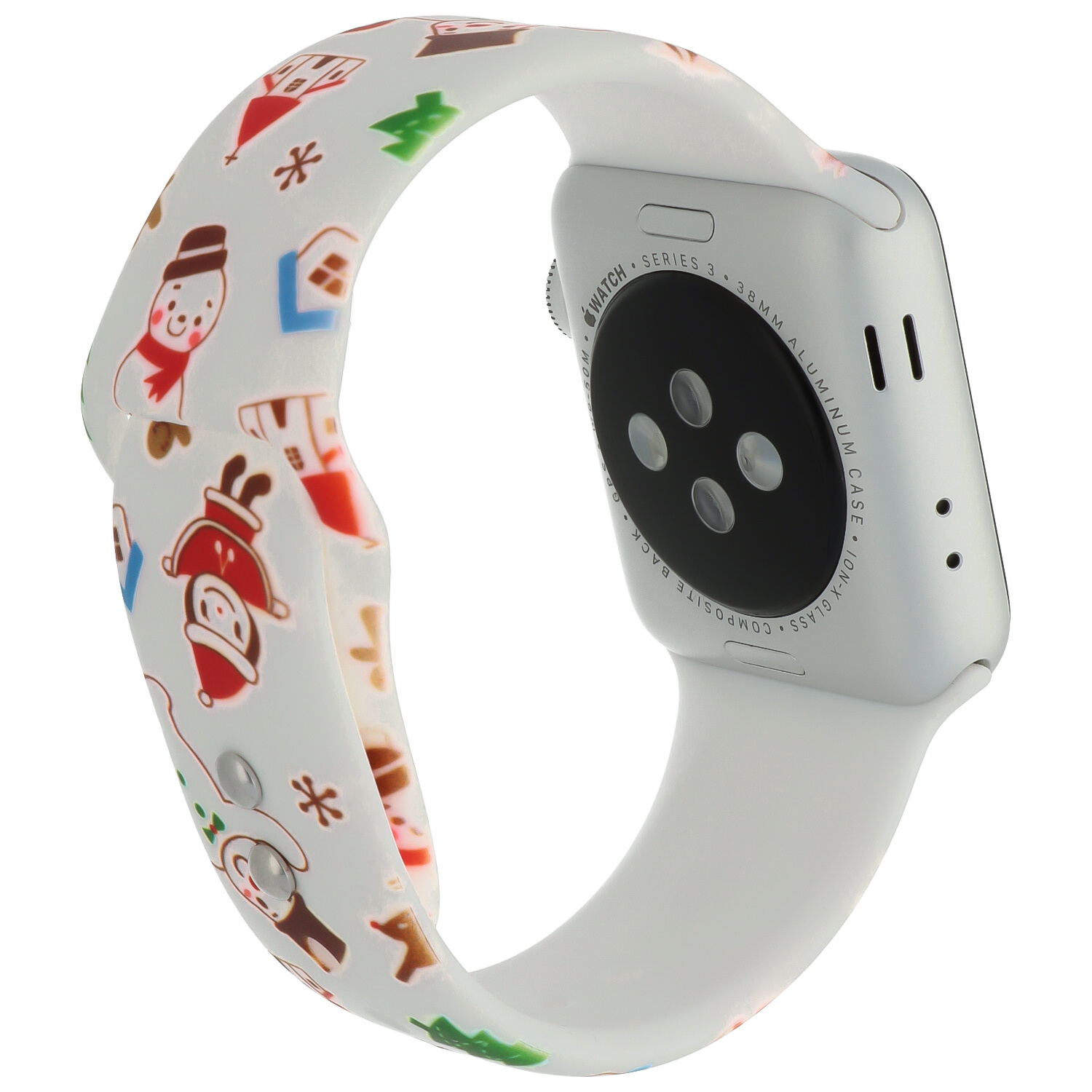 Apple Watch print sport band - kerst sneeuwpop wit