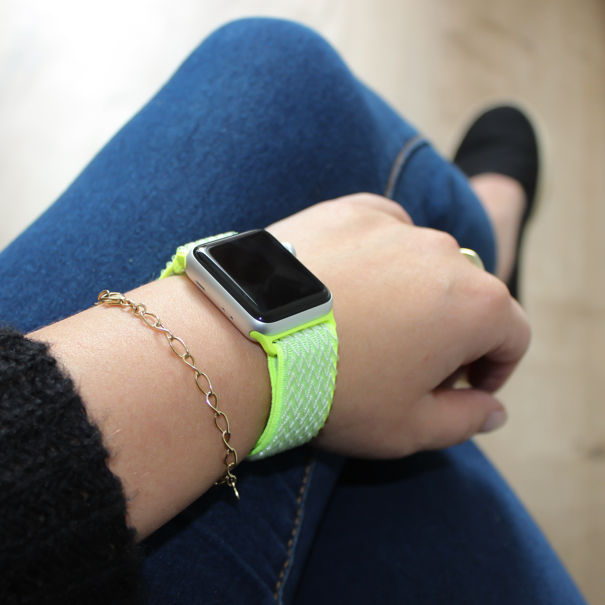 Apple Watch nylon geweven solo band - geel