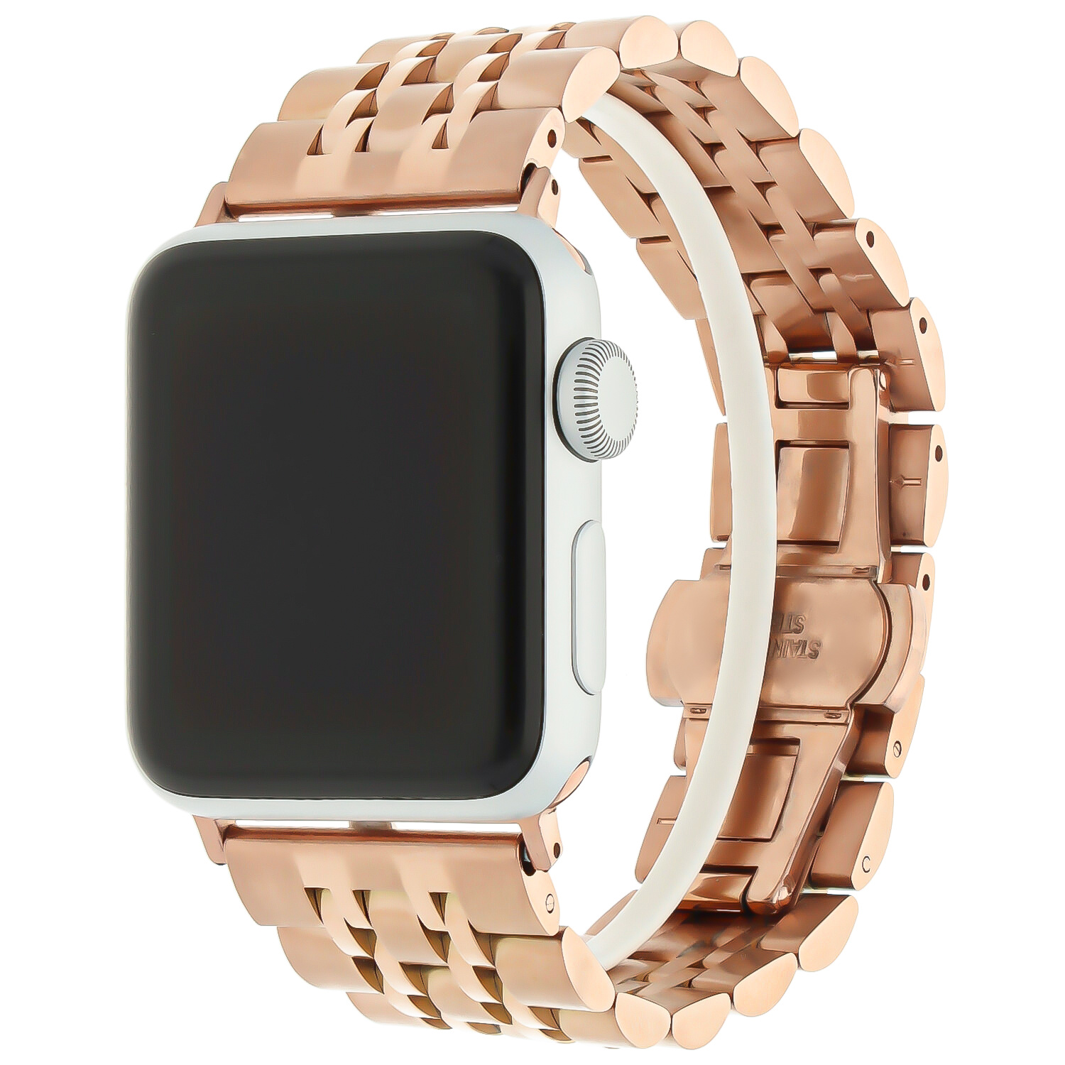 Apple Watch stalen rvs schakel band - rose goud