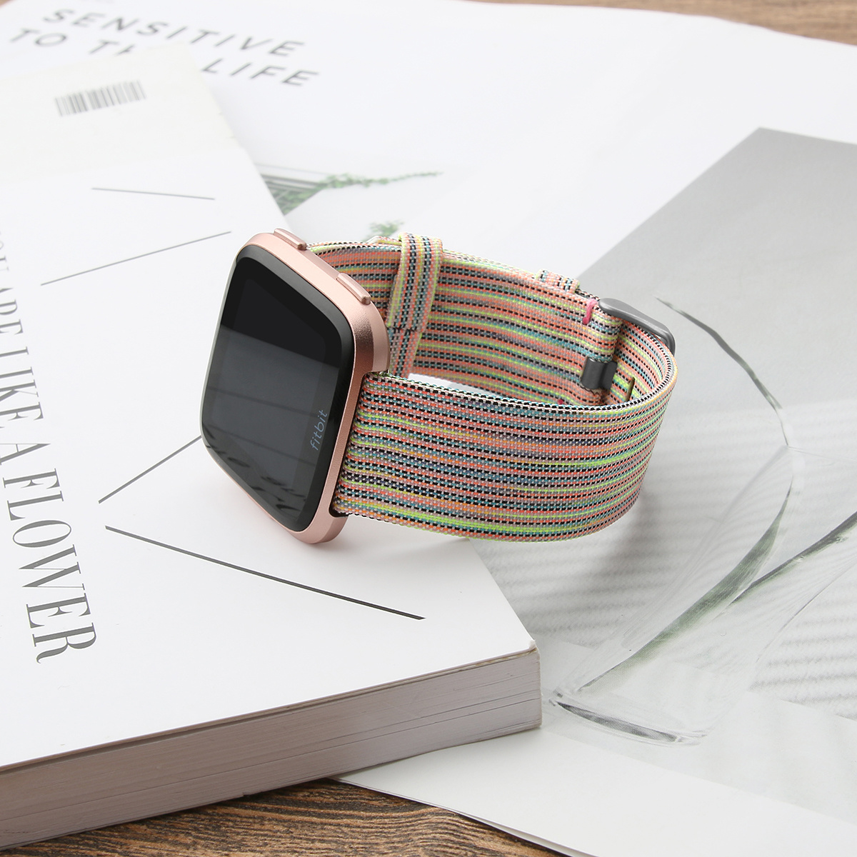 Fitbit Versa nylon gesp band - kleurrijk