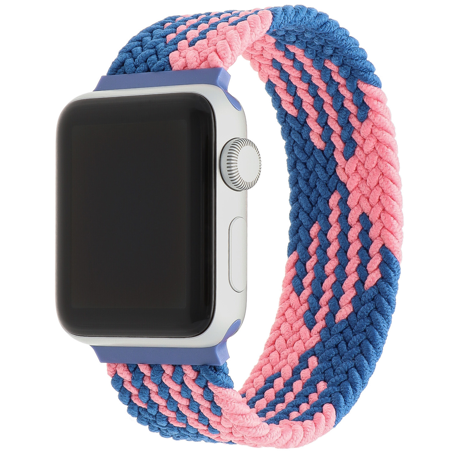 Apple Watch Nylon Gevlochten Solo Band - Roze Blauw
